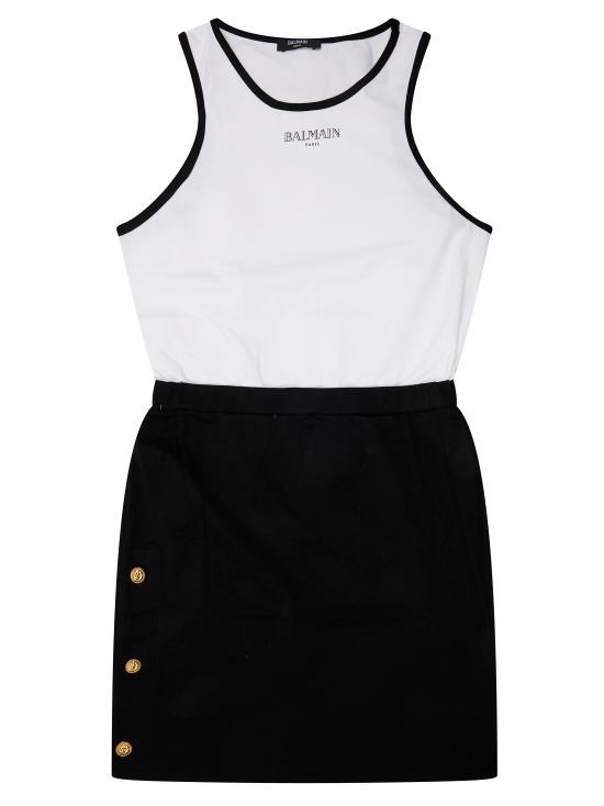 26SS [키즈] 발망 원피스 BY1B02Z3277 930BC BIANCO NERO