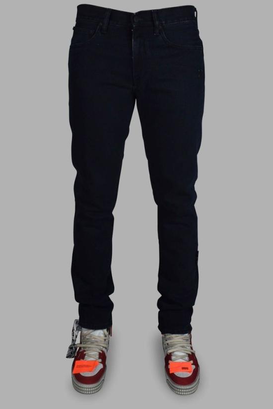  오프화이트 데님 팬츠 아이코닉한 화살표 디테일이 돋보이는 슬림핏 블랙 - OFF WHITE