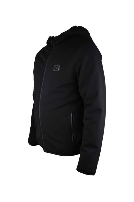  돌체앤가바나 후드 티셔츠 신축성 있는 기능성 저지 소재의 블랙 후드 베스트 - DOLCE & GABBANA