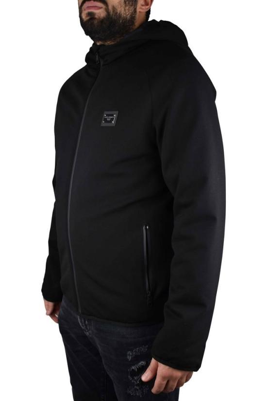  돌체앤가바나 후드 티셔츠 신축성 있는 기능성 저지 소재의 블랙 후드 베스트 - DOLCE & GABBANA