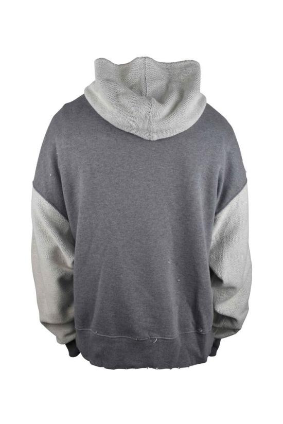  팜앤젤스 후드 티셔츠 패치워크 요크 후드 스웨트셔츠 (빈티지 디테일 포함) - PALM ANGELS