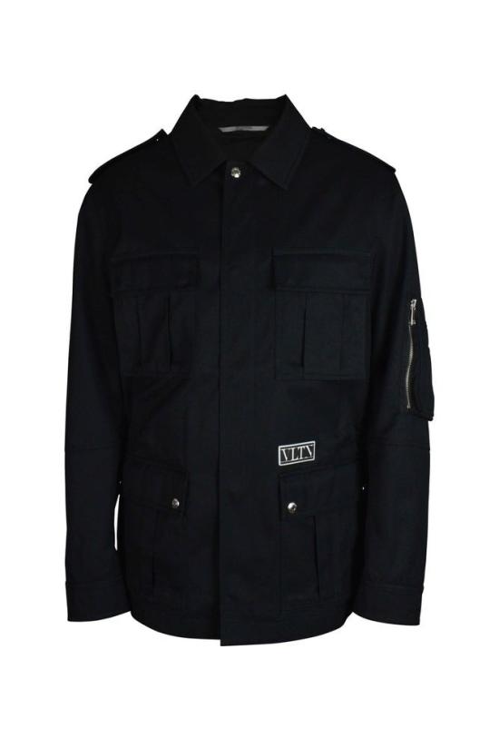  발렌티노 가라바니 자켓 가라바니 블랙 코튼 유틸리티 재킷