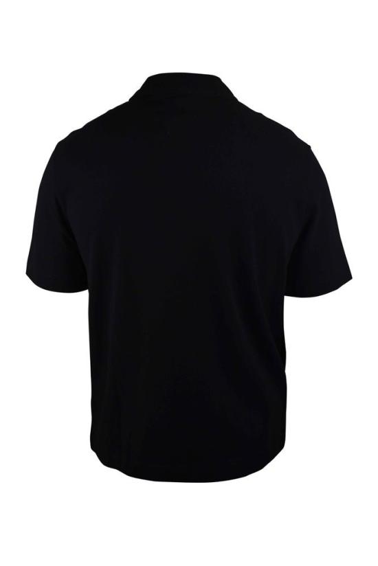  팜앤젤스 폴로 티셔츠 로고 패치가 있는 검정색 버튼다운 폴로 셔츠 - PALM ANGELS