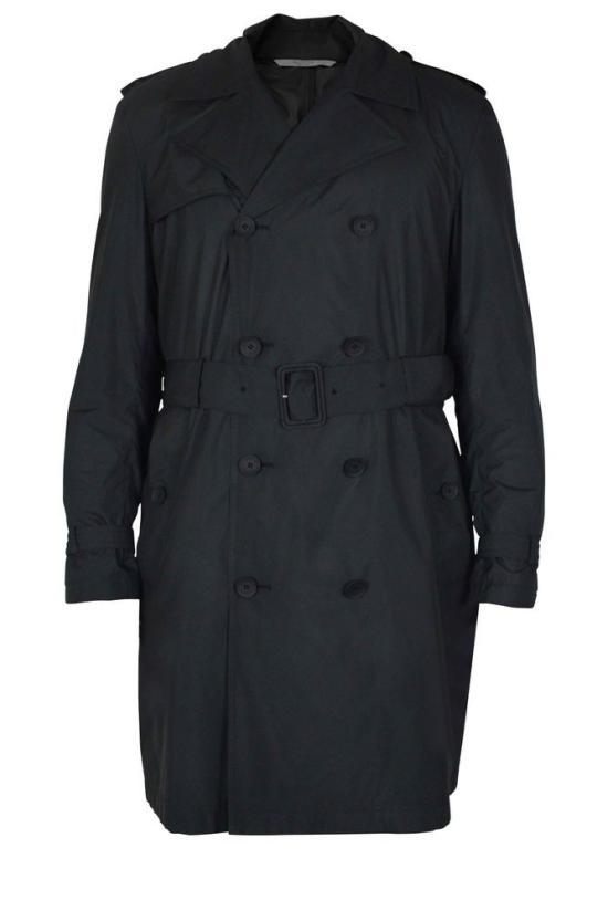  발렌티노 가라바니 코트 더블 브레스트 블랙 트렌치 코트 (맞춤형 허리선)