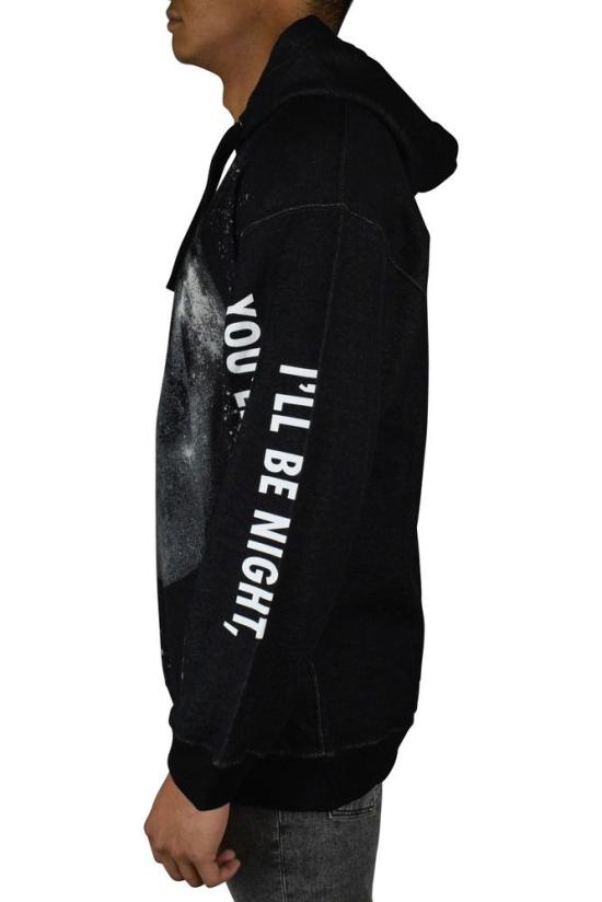  발렌티노 가라바니 후드 티셔츠 달 프린트 오버사이즈 후드티 (골지 밑단) - VALENTINO GARAVANI