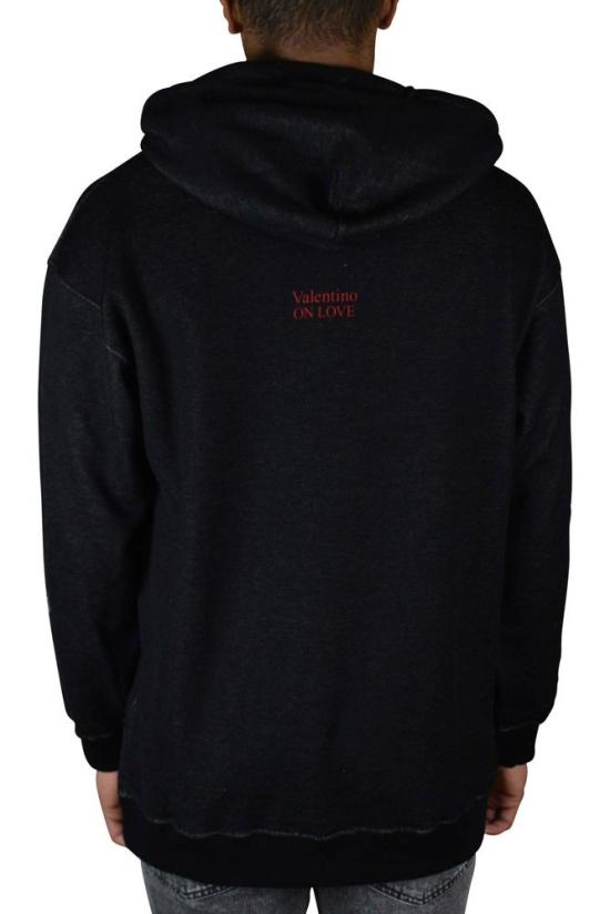  발렌티노 가라바니 후드 티셔츠 달 프린트 오버사이즈 후드티 (골지 밑단) - VALENTINO GARAVANI
