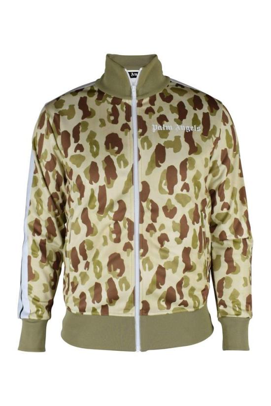  팜앤젤스 자켓 갈색과 카키색 점박이 봄버 재킷