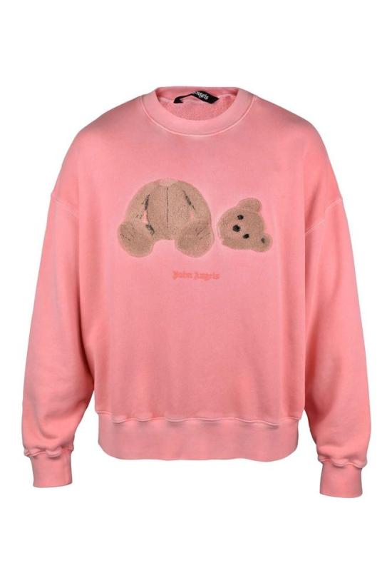  팜앤젤스 긴팔 티셔츠 핑크색 면 스웨트셔츠