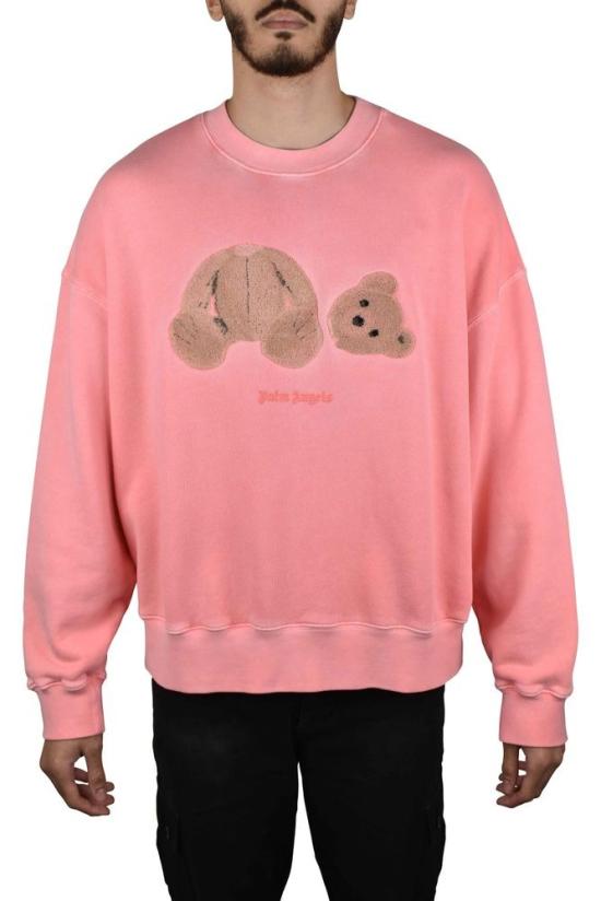  팜앤젤스 긴팔 티셔츠 핑크색 면 스웨트셔츠 - PALM ANGELS