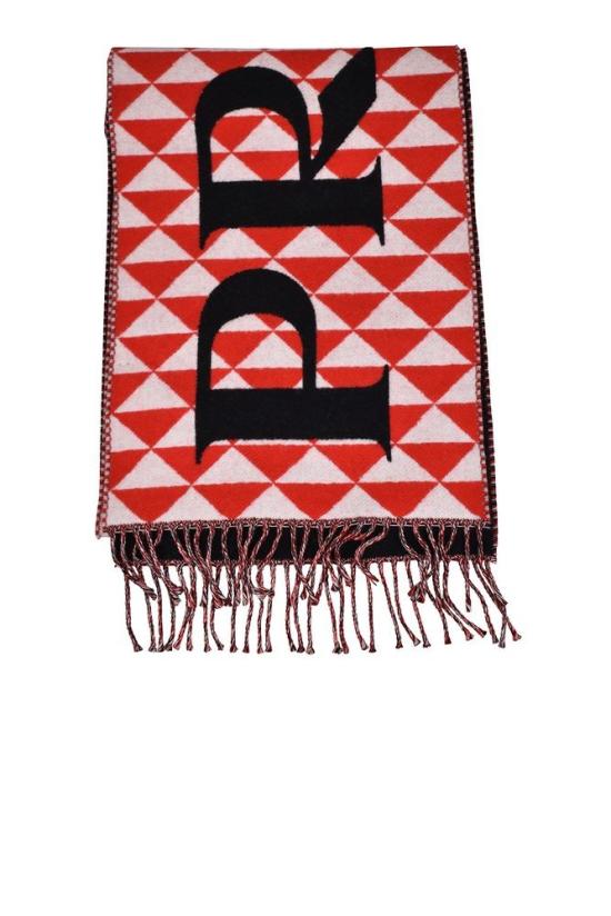  프라다 머플러/스카프 삼색 울 스카프, 대비되는 로고 - PRADA