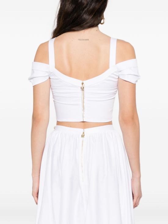 26SS 엘리자베타프랜치 민소매 티셔츠 TO04861E2 100 White - ELISABETTA FRANCHI