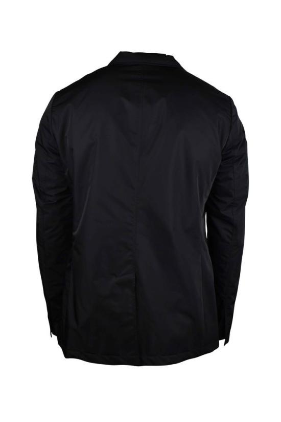  지방시 자켓 실버톤 단추 여밈이 있는 맞춤형 블랙 나일론 재킷 - GIVENCHY