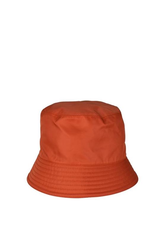  프라다 모자 삼각형 에나멜 로고가 있는 나일론 버킷햇 - PRADA
