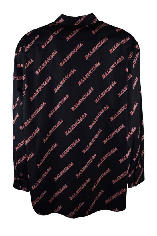  발렌시아가 긴팔 셔츠 클래식 칼라가 있는 모노그램 코튼 - BALENCIAGA