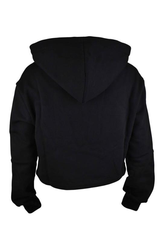  쥬세페자노티 후드 티셔츠 금색 라인스톤 자수가 놓인 크롭 블랙 후드티 - GIUSEPPE ZANOTTI