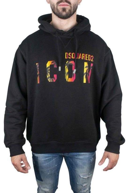  디스퀘어드2 후드 티셔츠 상징적인 야자수 그래픽이 있는 후드티 - DSQUARED2