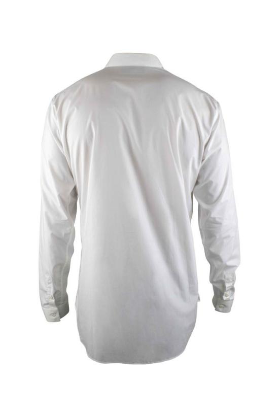  필립 플레인 긴팔 셔츠 히든 버튼 플래킷 화이트 코튼 - PHILIPP PLEIN