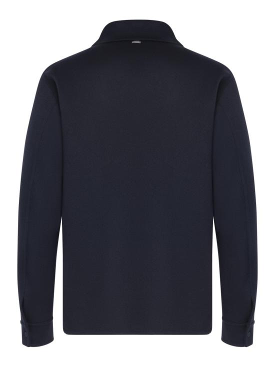 25FW 에르노 더블 페이스 퓨어 울 리조트 셔츠 자켓 GI00091UR33449 Blue - HERNO
