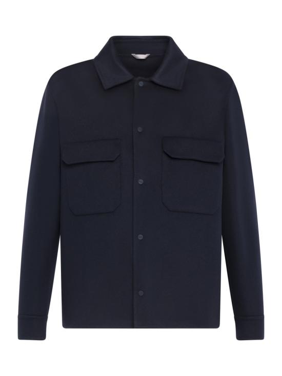 25FW 에르노 더블 페이스 퓨어 울 리조트 셔츠 자켓 GI00091UR33449 Blue