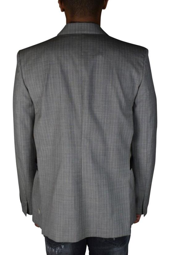  오프화이트 자켓 시그니처 디테일이 돋보이는 핀스트라이프 울 블레이저 - OFF WHITE