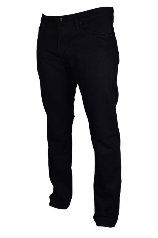  오프화이트 데님 팬츠 사선 스트라이프가 있는 일자핏 블랙 진 - OFF WHITE