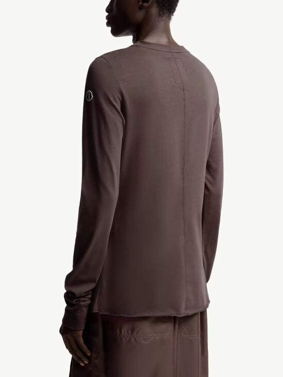 26SS 릭오웬스 몽클레어 긴팔 티셔츠 MU01F8D0 189AHD256 Brown - RICK OWENS MONCLER