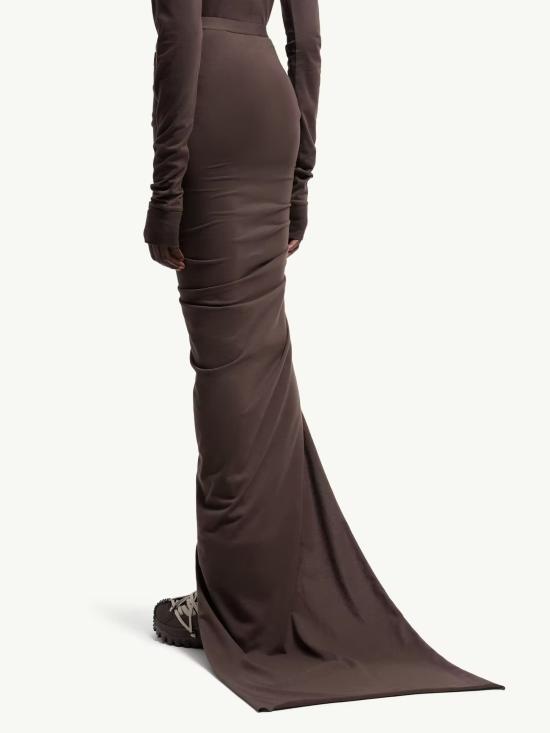 26SS 릭오웬스 몽클레어 미디 스커트 MU01F8H02 89AHD256 Brown - RICK OWENS MONCLER