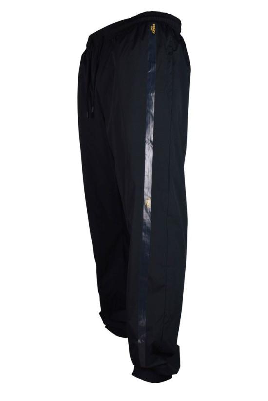  펜디 트레이닝/조거 팬츠 일자핏 블랙 나일론 조깅 - FENDI