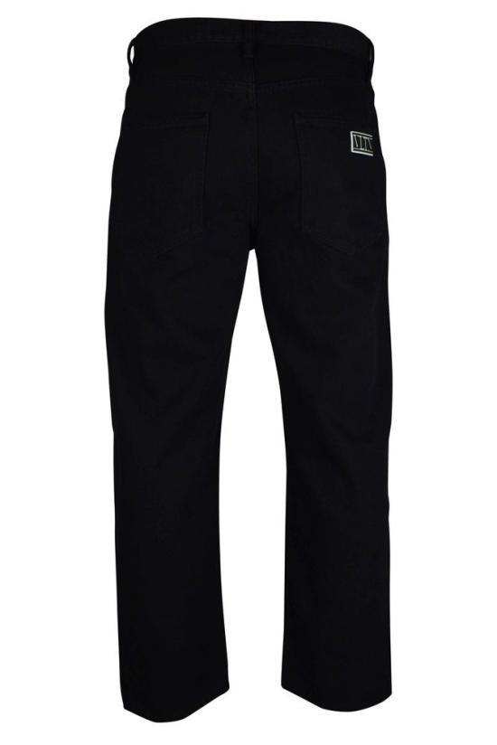  발렌티노 가라바니 데님 팬츠 스트레이트 핏 블랙 스트레치 코튼 진 - VALENTINO GARAVANI