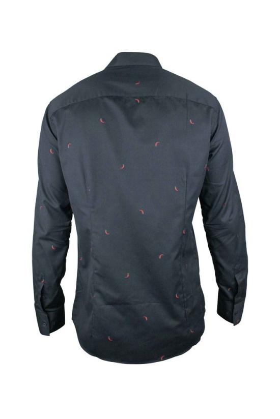  필립 플레인 긴팔 셔츠 해골 무늬가 프린트된 검정색 면 티 - PHILIPP PLEIN