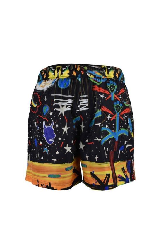  팜앤젤스 스윔팬츠 검정색 폴리에스터 수영 반바지 - PALM ANGELS