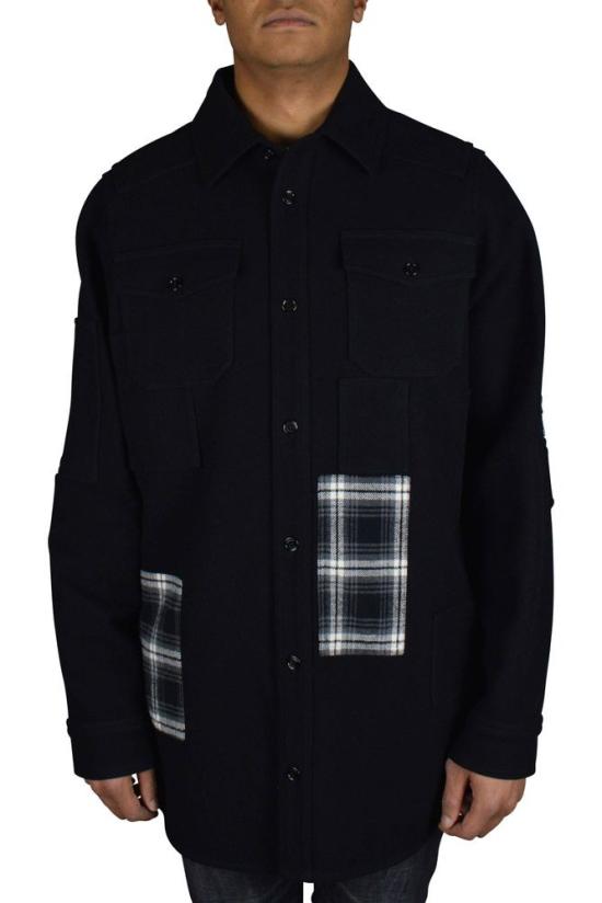  오프화이트 자켓 현대적인 울 혼방 코트 - OFF WHITE