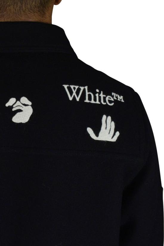  오프화이트 자켓 현대적인 울 혼방 코트 - OFF WHITE