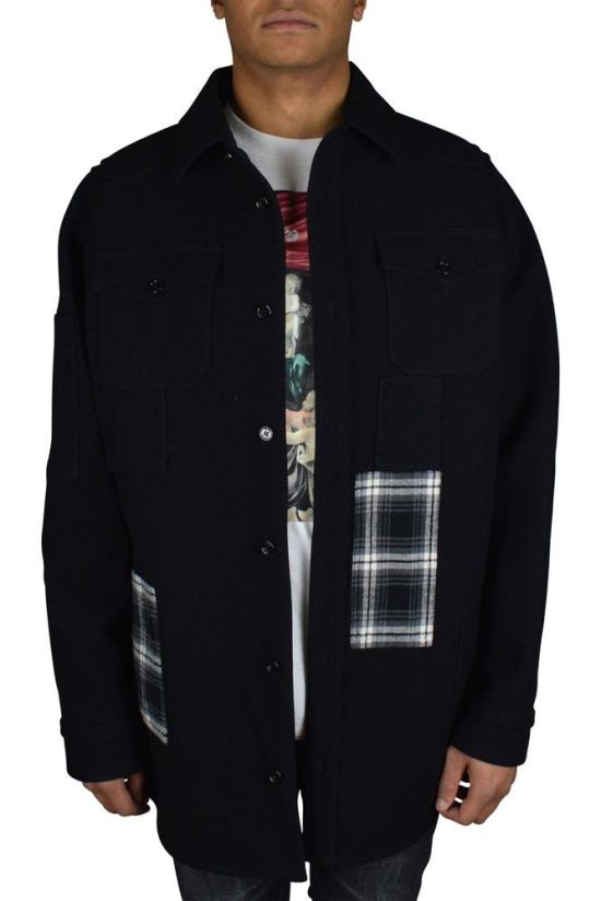  오프화이트 자켓 현대적인 울 혼방 코트 - OFF WHITE