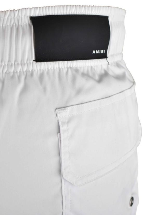  아미리 스윔팬츠 허리끈이 있는 흰색 폴리에스터 수영 반바지 - AMIRI