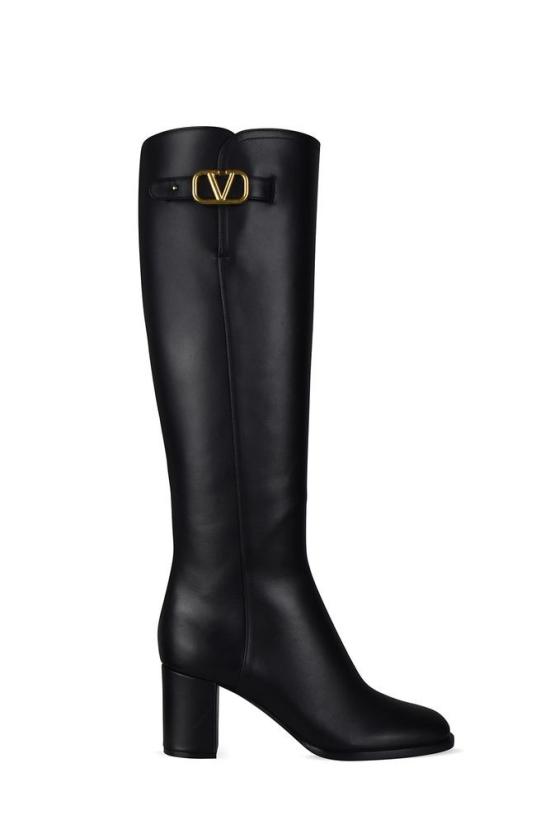  발렌티노 가라바니 부츠 가라바니 브이로고 시그니처 버클 장식 롱