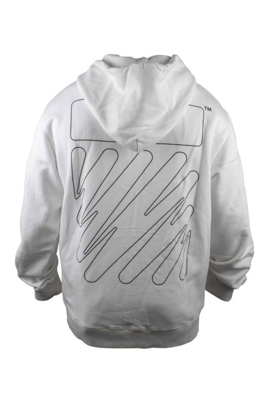  오프화이트 후드 티셔츠 그래픽 프린트 후드 베스트 (앞지퍼 포함) - OFF WHITE