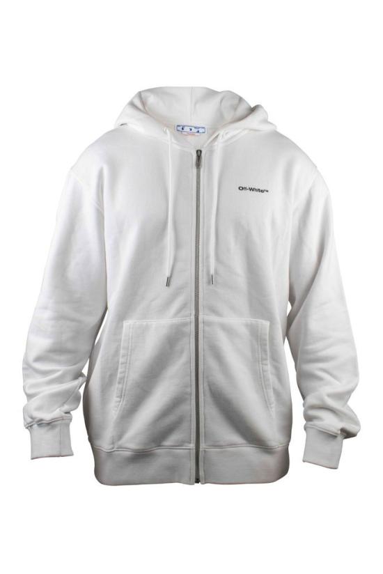  오프화이트 후드 티셔츠 그래픽 프린트 후드 베스트 (앞지퍼 포함)