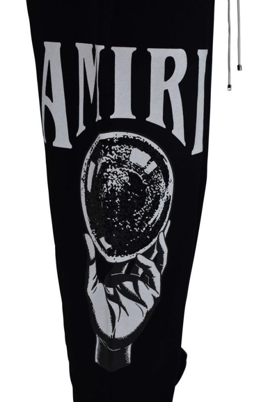 아미리 트레이닝/조거 팬츠 크리스탈 볼 그래픽이 있는 면 조깅 - AMIRI