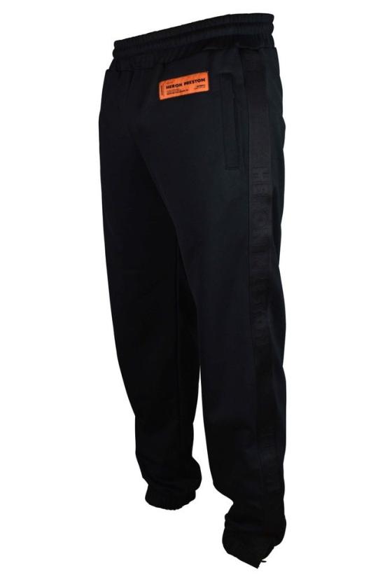  헤론 프레스톤 트레이닝/조거 팬츠 시그니처 로고 패치가 있는 스트레이트 핏 코튼 조거 - HERON PRESTON
