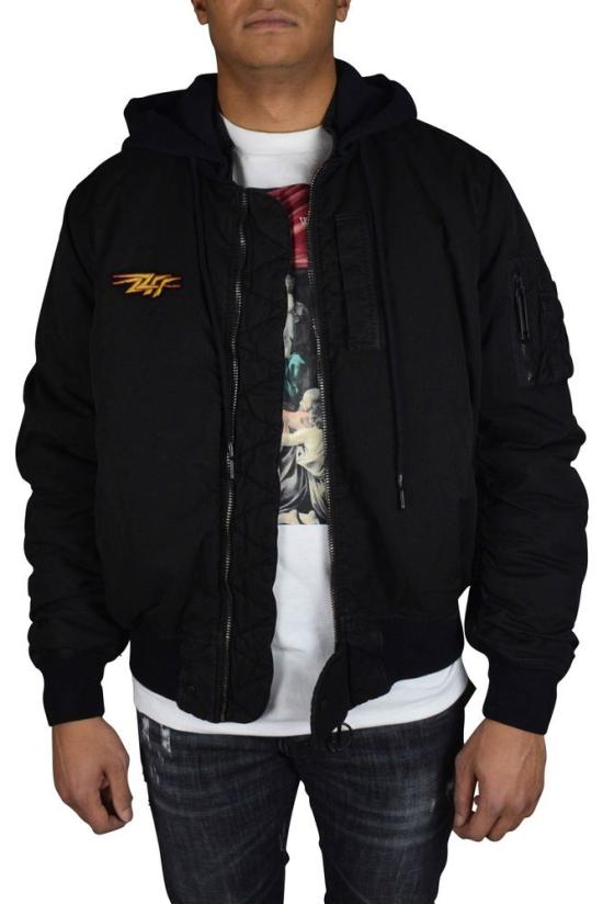  오프화이트 자켓 아이코닉한 브랜드 로고가 새겨진 블랙 코튼 봄버 재킷 - OFF WHITE