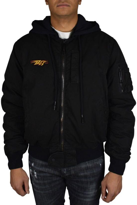  오프화이트 자켓 아이코닉한 브랜드 로고가 새겨진 블랙 코튼 봄버 재킷 - OFF WHITE