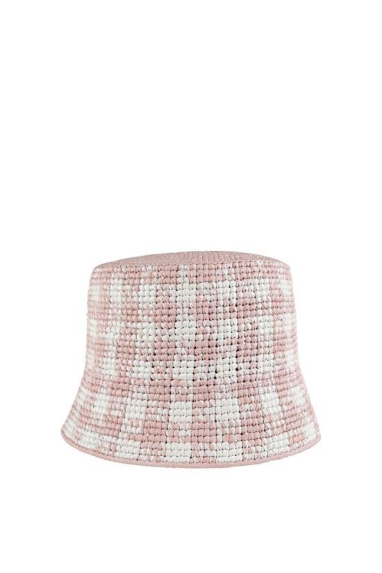  프라다 모자 분홍색 체크무늬 밥햇 - PRADA