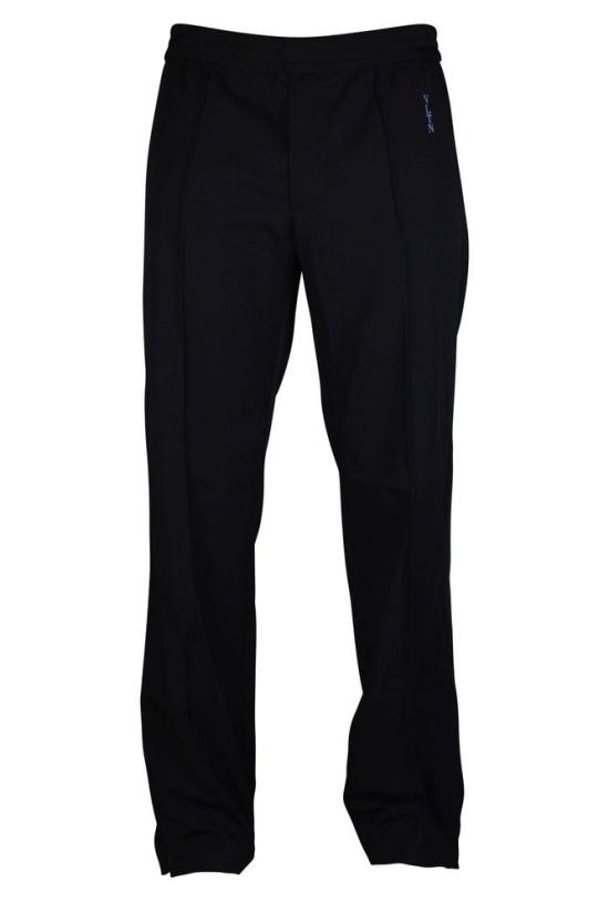  발렌티노 가라바니 스트레이트 팬츠 로고 프린트가 있는 검정색 조깅