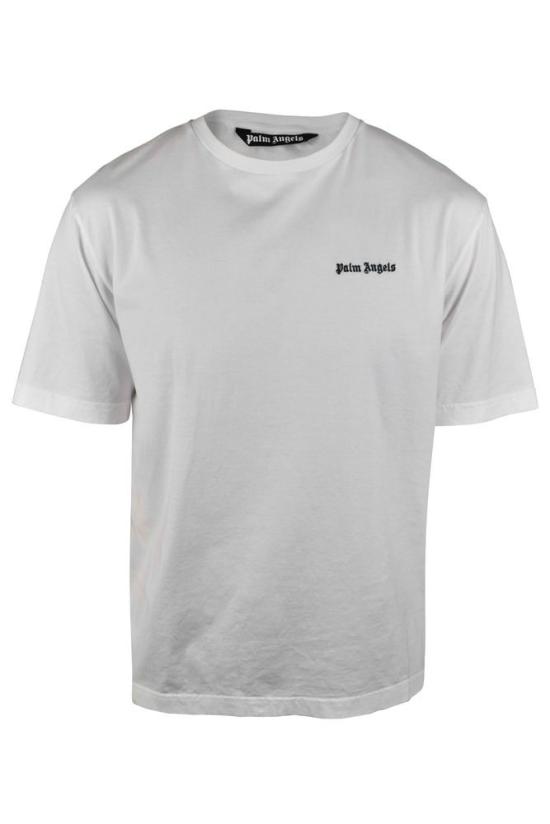  팜앤젤스 반팔 티셔츠 자수 로고가 있는 편안한 핏의 면 티셔츠