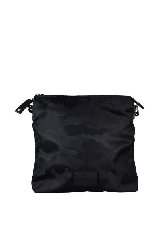  발렌티노 가라바니 크로스백 록스터드 장식이 있는 직사각형 나일론 가방