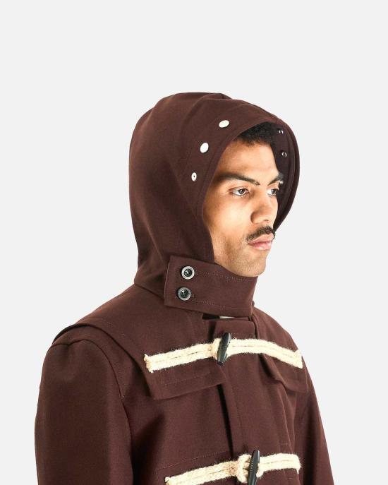  사카이 코트 울 멜튼 블루종 재킷 브라운 - SACAI