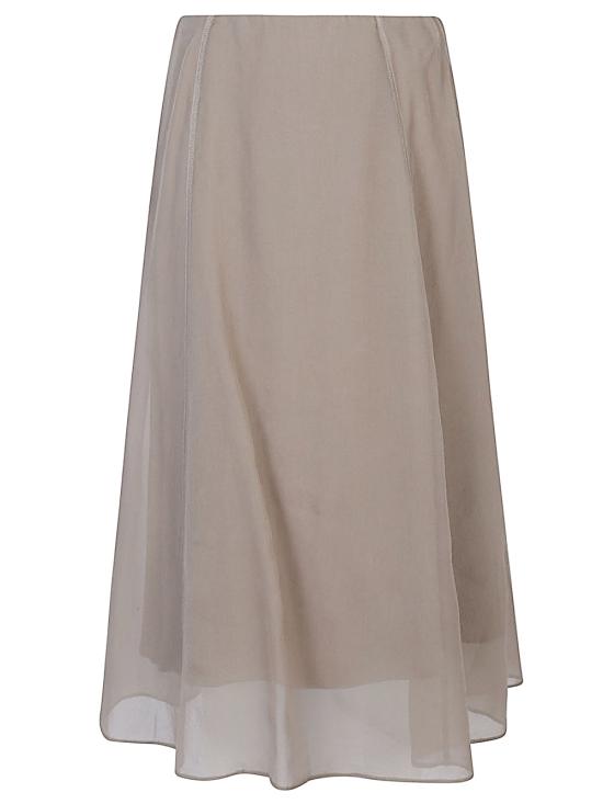 26SS 브루넬로 쿠치넬리 미디 스커트 MF940G3877 C8909 Brown - BRUNELLO CUCINELLI