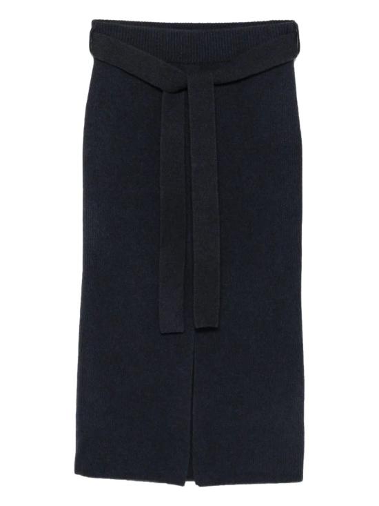 25FW 엠포리오 아르마니 미디 스커트 EW001250AF19918UB092 NAVYBLUE