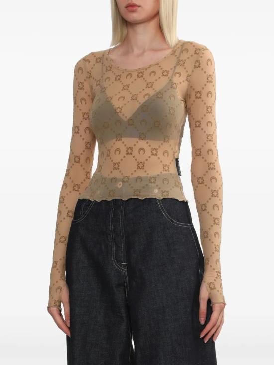 25FW 마린세르 반팔 티셔츠 WTS012ACJER0005BG60 BROWN - MARINE SERRE